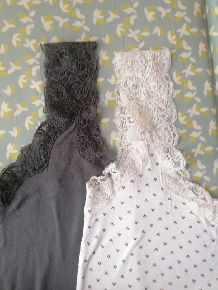 Lot de 2 débardeurs à bretelles dentelle - photo numéro 2