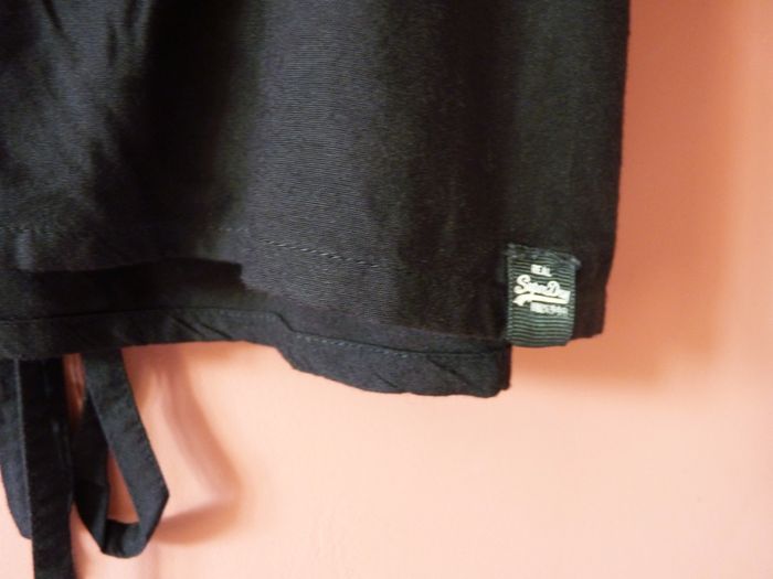blouse t-shirt femme M 38 superdry noir TBE ceinturé manches 3/4 - photo numéro 4