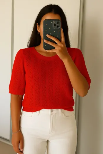 Pull tricot crochet ajouré Easy Clothes