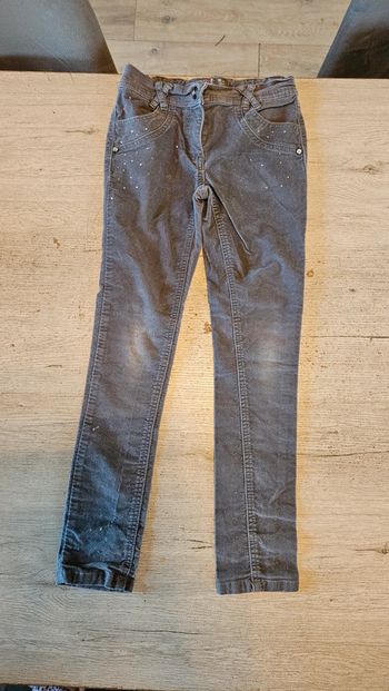 Pantalon en velour gris, ajustable à la taille, Orchestra, 10 ans