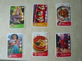Lot de 5 cartes Disney Cuisinons en famille