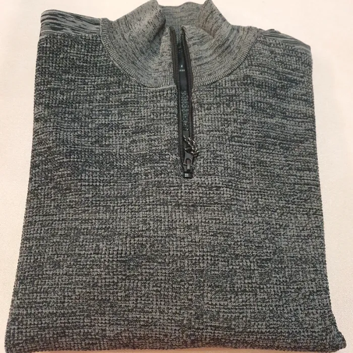 Magnifique Pull homme gris chiné  col montant Taille L Dissident - photo numéro 7