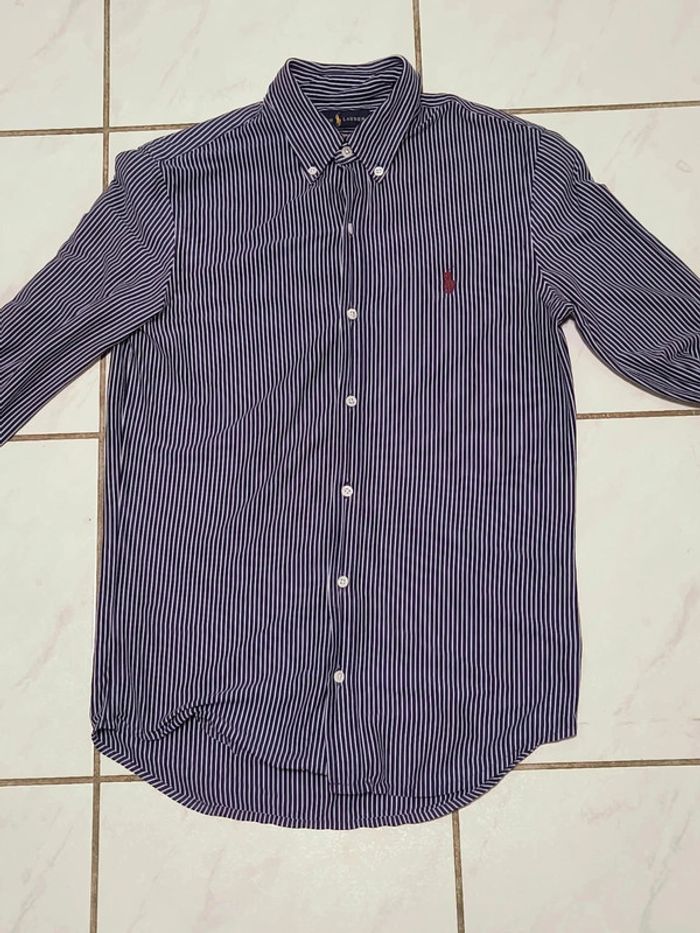 Chemise Ralph Lauren rayée bleu marine – Taille S - photo numéro 9