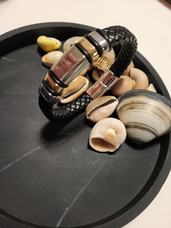 Bracelet homme cuir tressé et acier inoxydable - style chic et décontracté