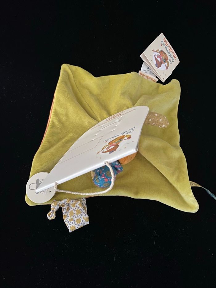 ❤️Doudou plat mouchoir les tartempois loup renard Moulin roty - photo numéro 3