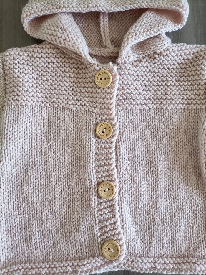 Gilet à capuche rose poudré 3-6 mois - photo numéro 2
