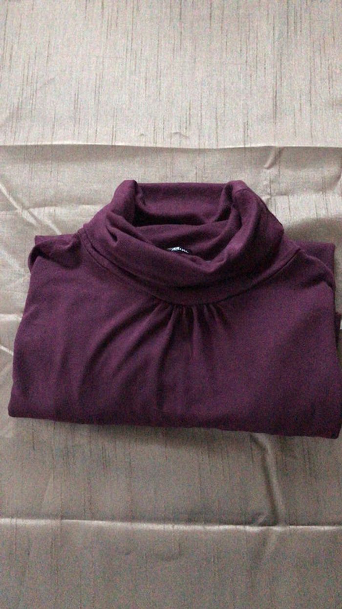 Col roulé couleur prune