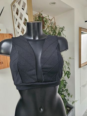 Top court noir transparent taille S