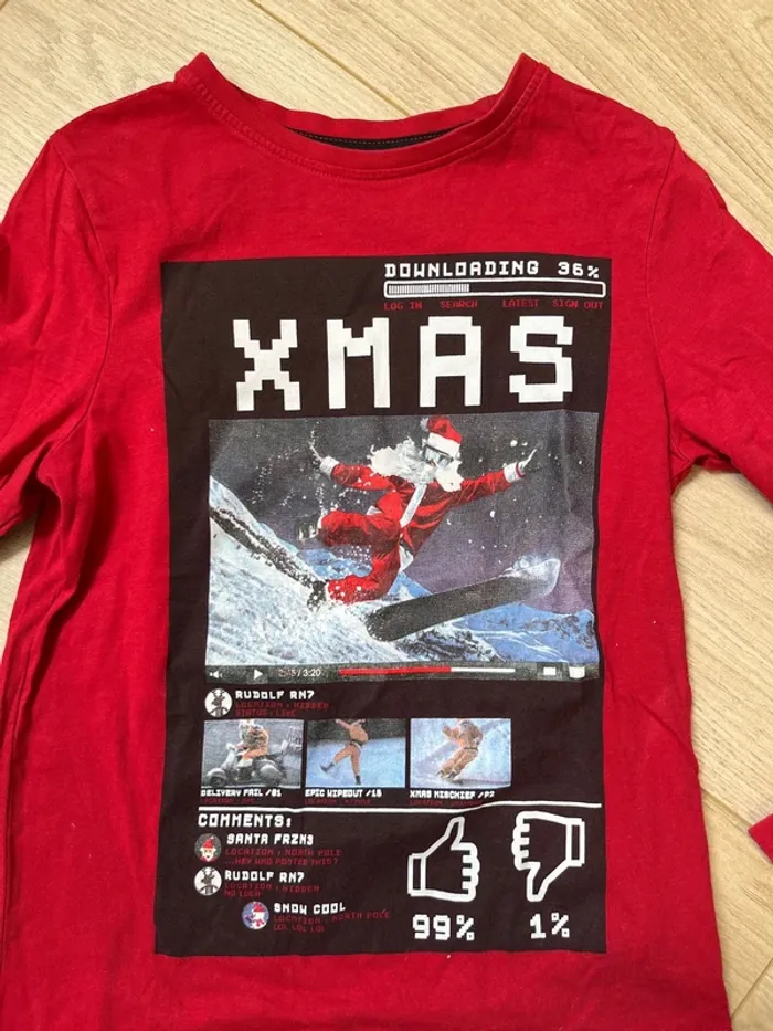 T-shirt manches longues Père Noël - photo numéro 2