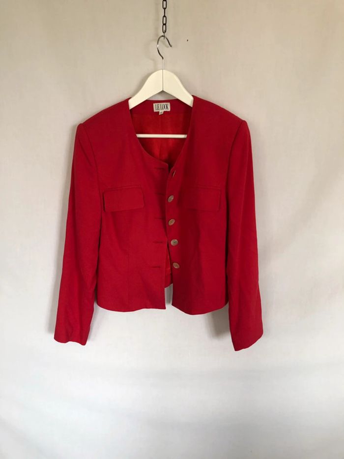 Veste rouge foncé vintage Le Look taille 36 très bon état - photo numéro 11