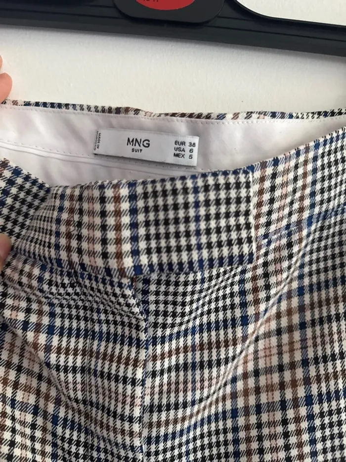 Pantalon à carreaux Mango – taille 38 - photo numéro 2