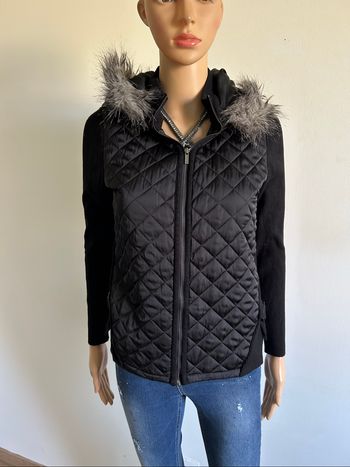 Veste noire bi matière avec capuche Morgan taille S jamais portée