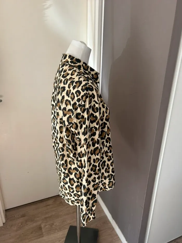 Zara chemise, imprimée, léopard, femme, taille M. Voile de coton. - photo numéro 5