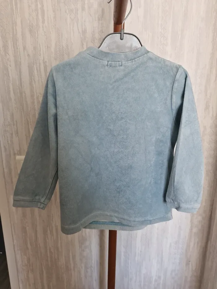Ensemble pyjama garçon 3 ans Tissaia Oursons & étoiles bleu gris à rayure coton polyester - photo numéro 9