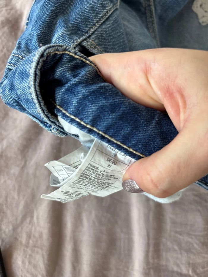 Short en jean taille 38 avec dentelle Pimkie - photo numéro 4