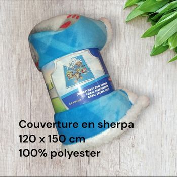 Grande couverture en sherpa Pat patrouille paw patrol