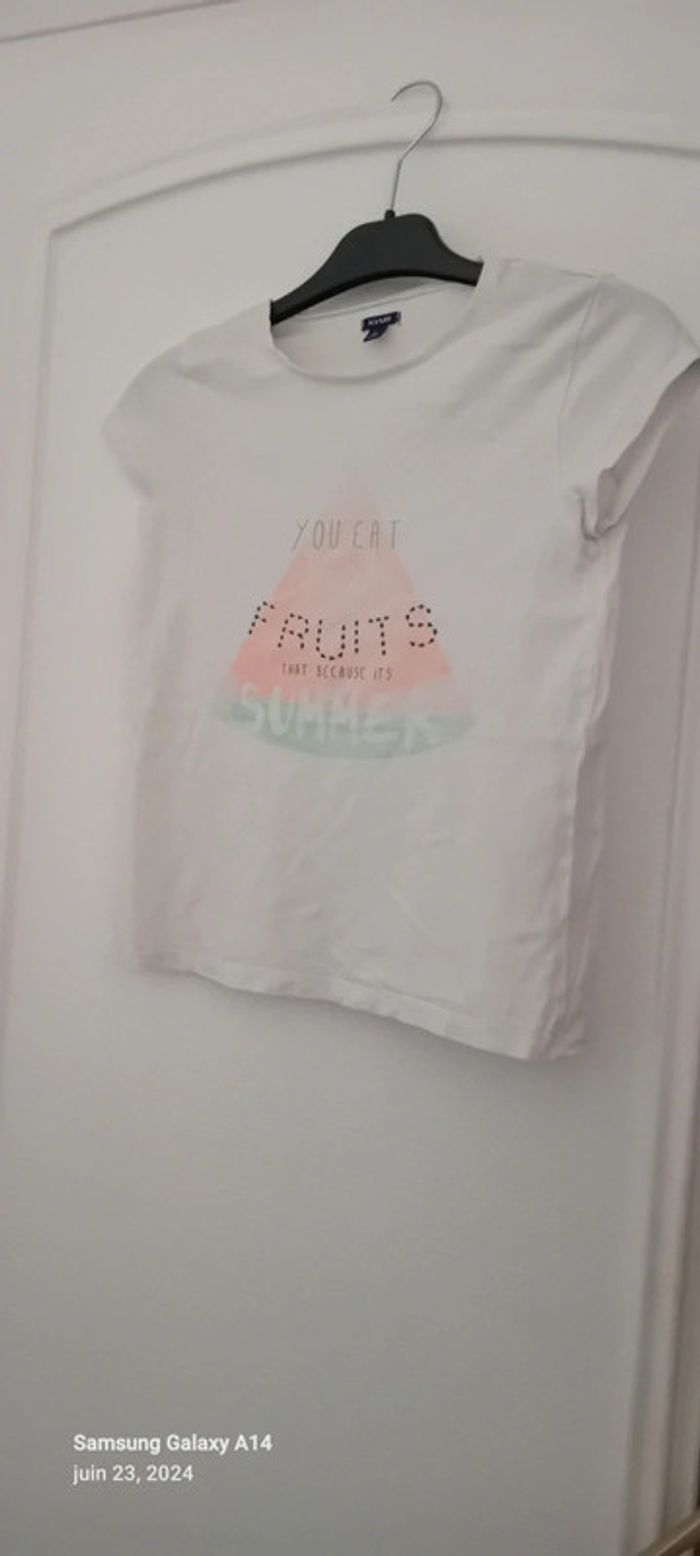 Tee-shirt été thème pastèque fille 10 ans kiabi - photo numéro 2