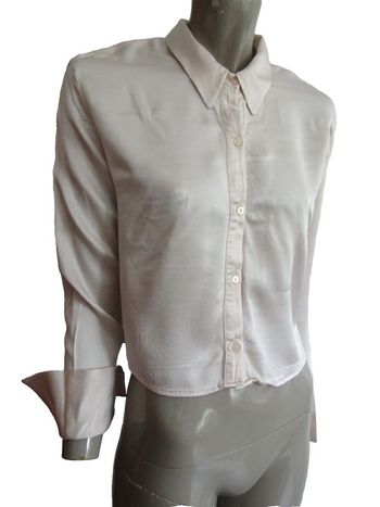 chemise blouse tunique top crop couleur crème irisé marque zara taille indiquée S = 36/38