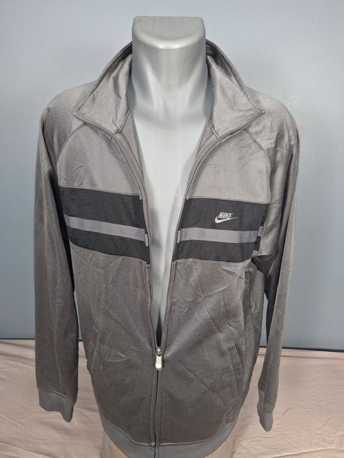 veste légère / Track jacket Nike vintage/ homme - taille XL / gris foncé - brodé (455) - photo numéro 8