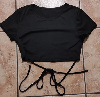 Top à lacets noir Shein XS