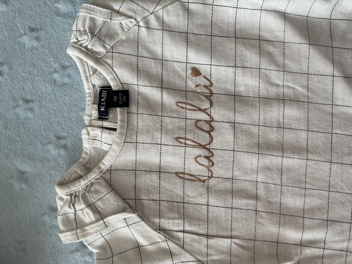 teeshirt manches longues blanc et noir inscription devant 6 mois kiabi - photo numéro 7