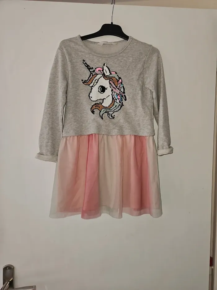 Robe à sequins licorne 4/6 ans