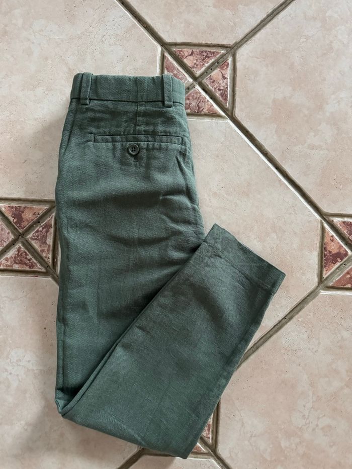 Pantalon garçon vert sauge - photo numéro 3