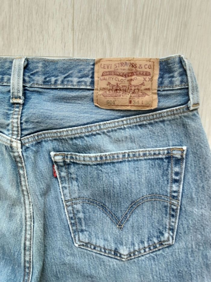 Pantalon jean vintage marque levis Strauss 501 taille w 34 l 30 fermeture bouton - photo numéro 10