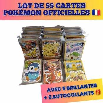 Lot Pokémon – 55 cartes + 5 brillantes