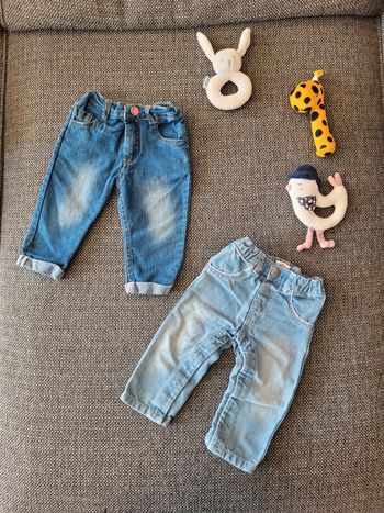 Lot 2 jeans paperbag fille 9 mois