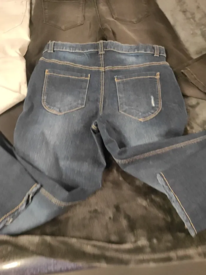 Lot 3 jean's noir/bleu/blanc taille 12 ans - photo numéro 7