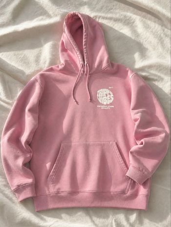 Pull à capuche rose Trippy Vibes taille S/M très bon état