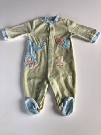 Dors bien en velours éléphant poussin 3 mois