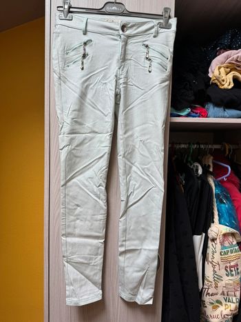 Pantalon strech taille L vert d’eau