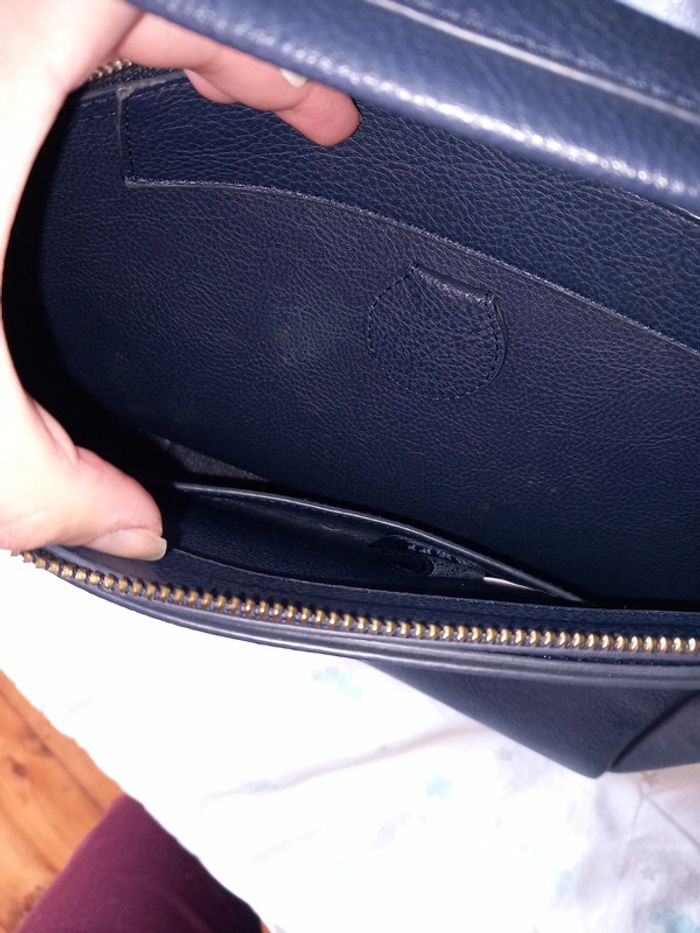 Sac main Tommy Hilfiger cuire bleu marine - photo numéro 7