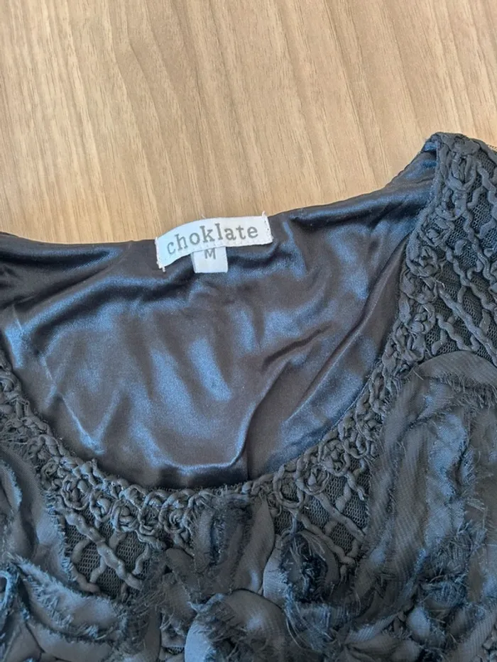Tee shirt long / tunique noir taille M - photo numéro 3