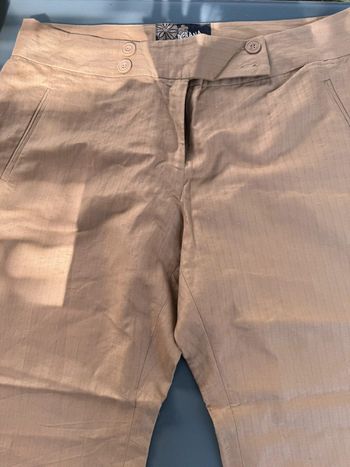 Pantalon beige coupe large femme