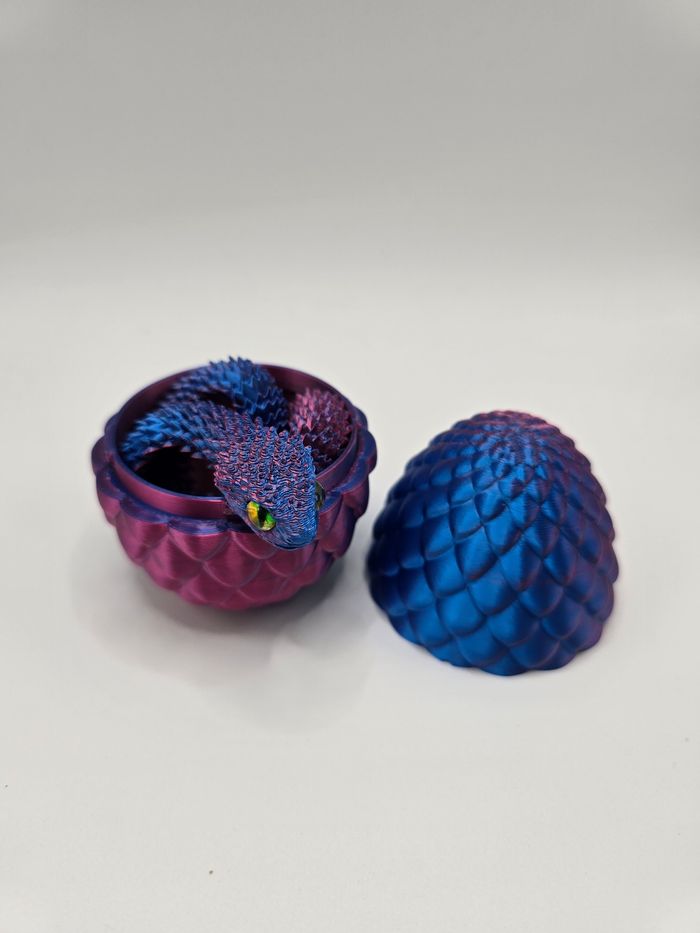 🐉Œuf style dragon en 3D  avec son serpent articulé assorti🐍. - photo numéro 2