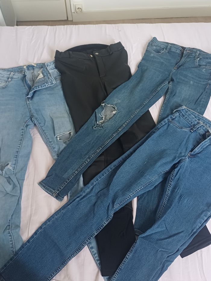 Jean et un pantalon simili cuir - photo numéro 4
