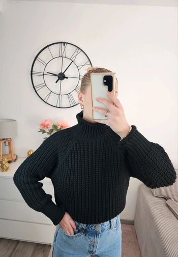 Pull noir femme
