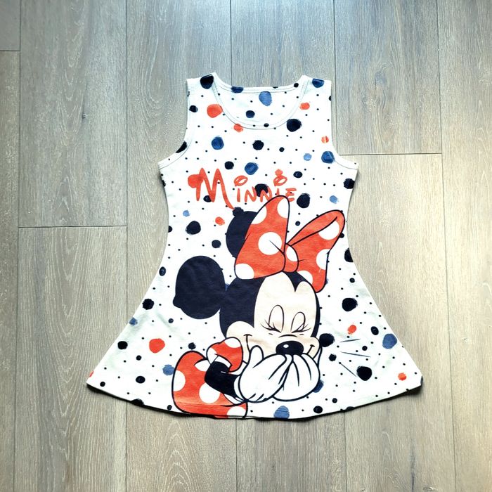 Robe rouge, blanc et doré Minnie. Fille 8 ans. Fabriquée en Italie