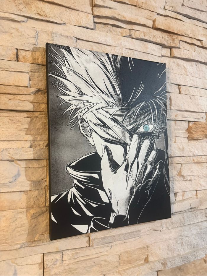 Tableau Gojo Satoru de Jujutsu Kaisen en toile 30x40cm – déco manga intense - photo numéro 4