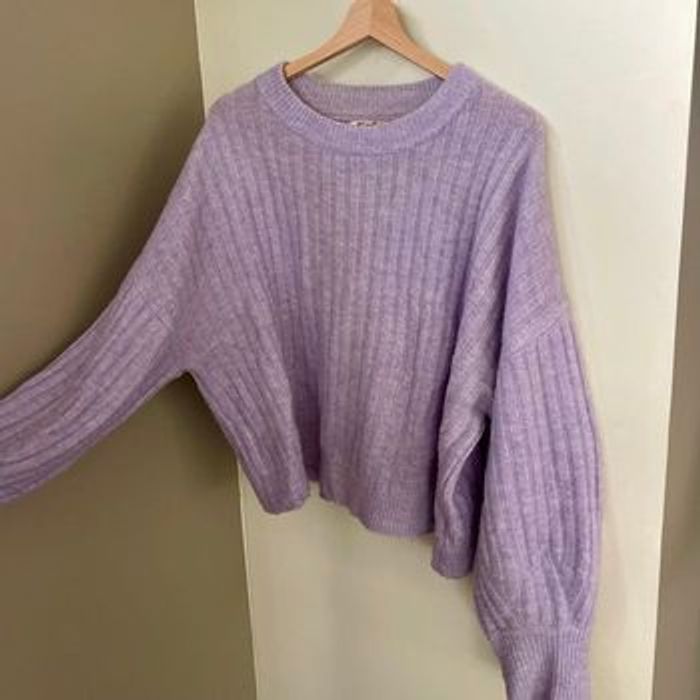 Pull Bizzbee lilas en maille côtelée Taille M Coupe loose V072 - photo numéro 3