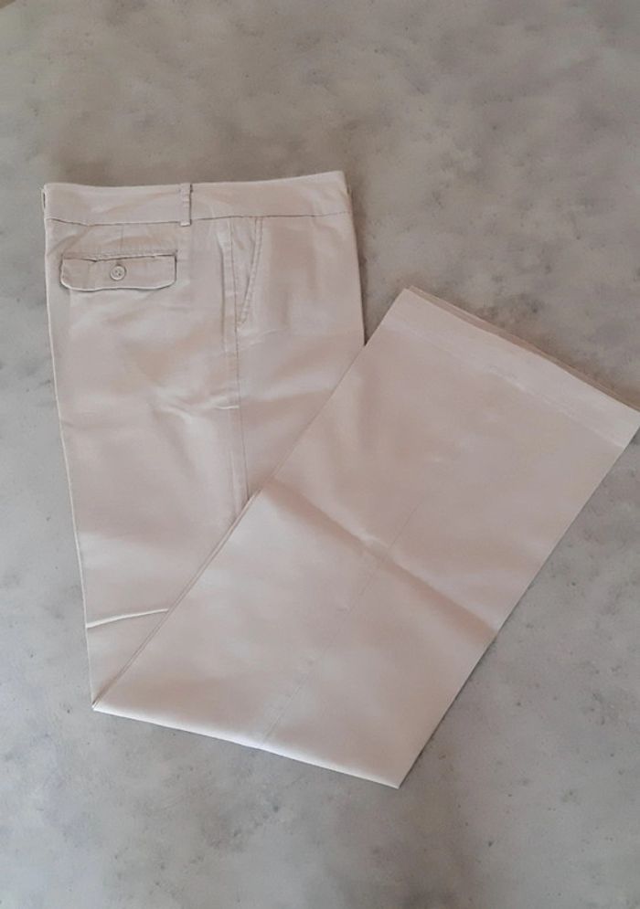 Pantalon bas large gris clair Etam