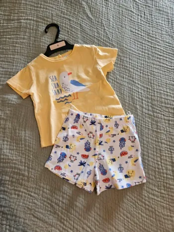 Ensemble short t-shirt mixte 6 mois 68 cmneuf