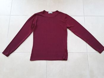 T-shirt ML fluide bordeaux femme 38/40 DAMART TBE