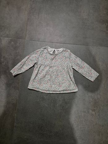 Haut manches longues à fleurs 24 mois fille