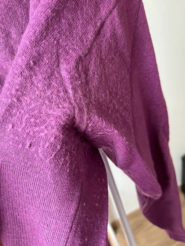 Pull d’hiver femme couleur violet col roulé Clara Vitti taille 46 48 très bon état - photo numéro 3