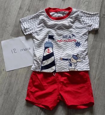 Ensemble short mer 12 mois
