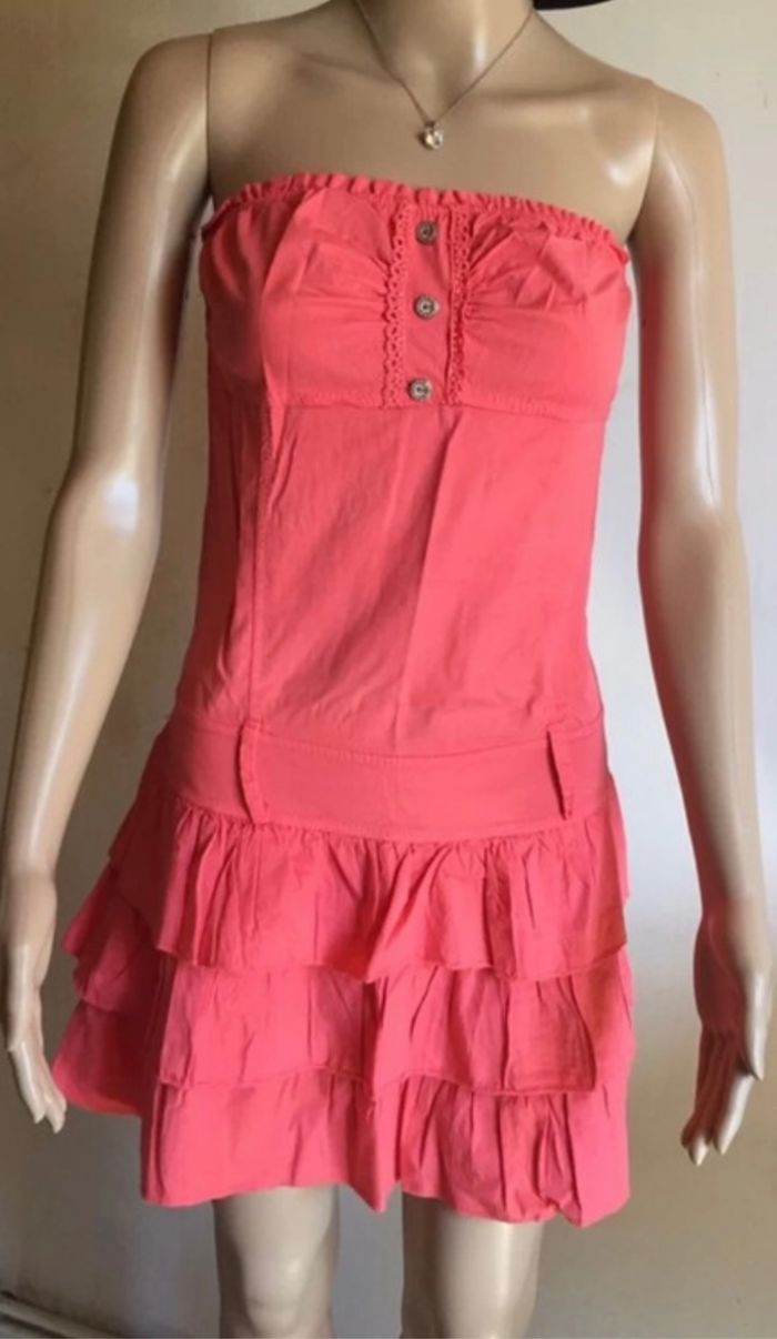 Robe Bustier Couleur Corail Taille 36 - photo numéro 6